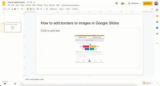 how to add borders in Google Slides